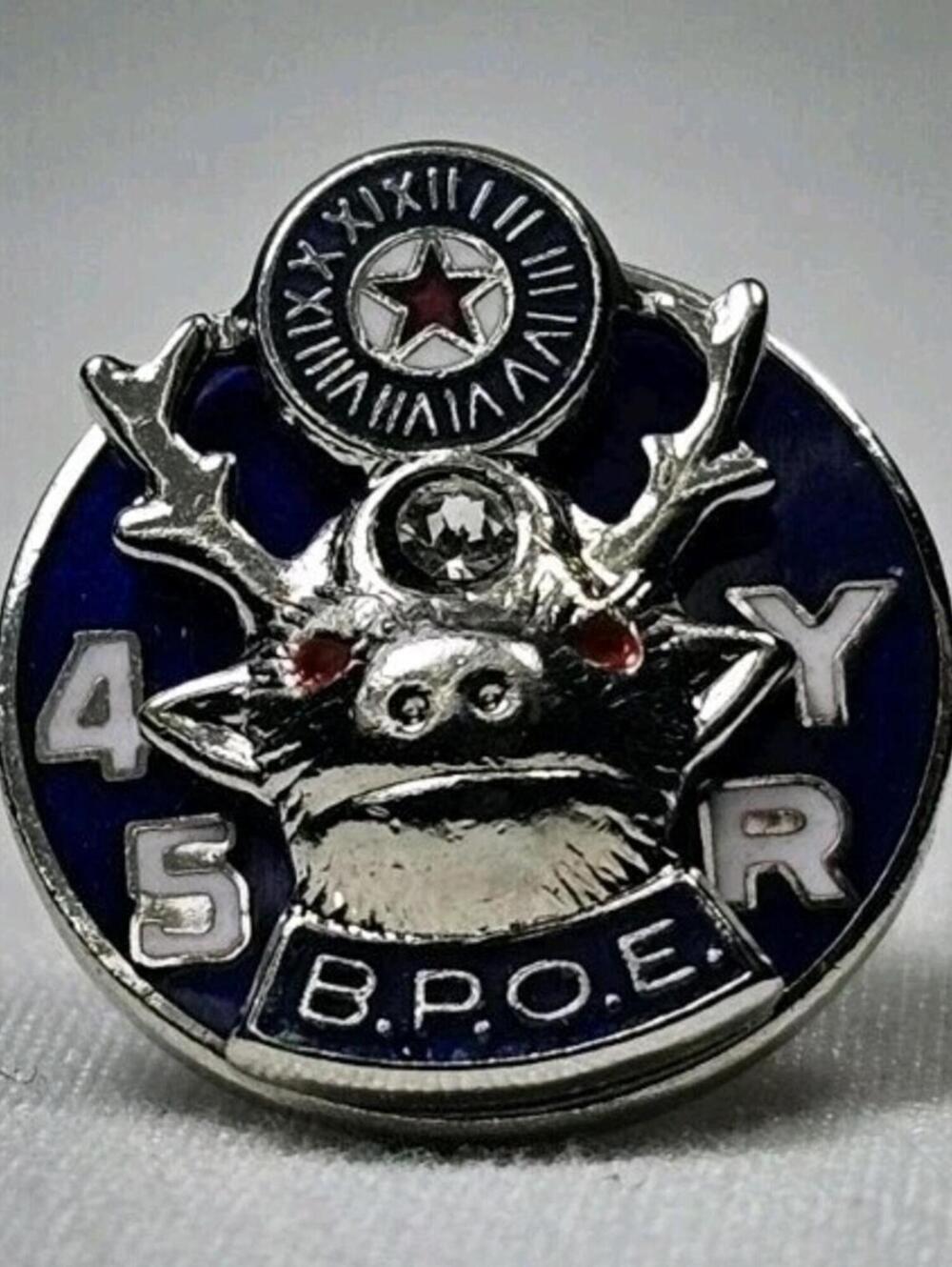 Vintage Benevolent and Protective Order of Elks BPOE 45 Year Member Lapel Pin
